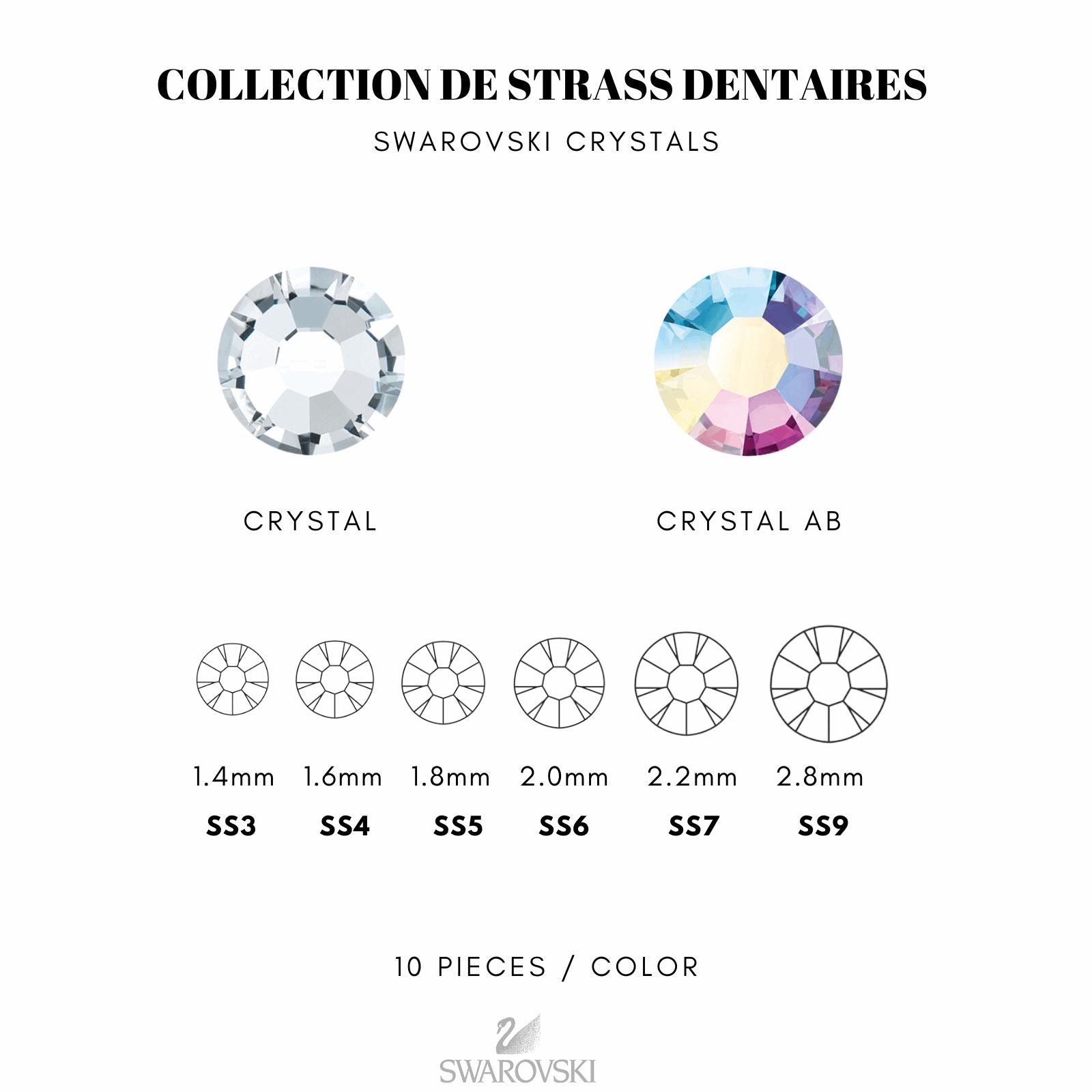 COLLECTION 120 STRASS SWAROVSKI CLASSIQUE CRYSTAL ET CRYSTAL AB