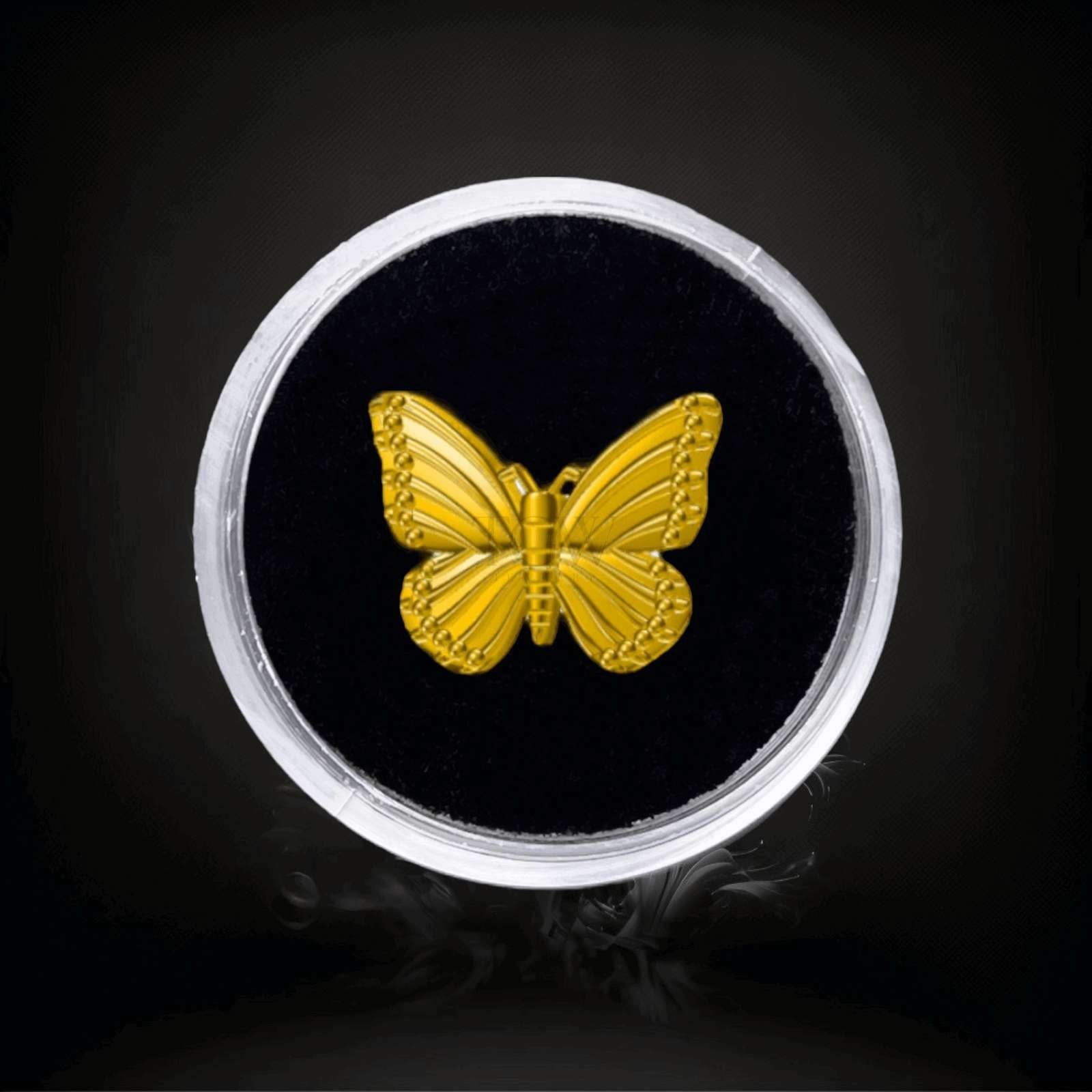 Design : Papillon  Couleur :   Or jaune Matériel : Or 18 carats   Dimensions : 5mm  Épaisseur ：0.5mm